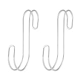 無印良品 ステンレス横ブレしにくいS字フック・大 2個入・7×1.5×14cm 38755609 シルバー