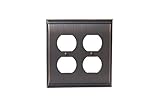 Amerock BP36509ORB Candler 4 Plug Outlet Wallplate, Oil-Rubbed Bronze [並行輸入品]