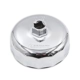 uxcell オイルフィルターレンチ 84mm 内径 カップ型オイルフィルター レンチ オイルエレメントレンチ 14面 ユニバーサル メタル シルバートーン 1個入り