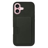 LOOF SKIN SLIM-SLOT レザー カード収納 スマホケース for iPhone 16 用 ケース カバー 背面 ストラップホール カードポケット シンプル 耐衝撃 薄型 軽量 leather [エバーグリーン]