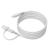 FSC 2in1マグネット充電ケーブルUSB-A to Type-C ＆ USB-C to C に両対応 両対応 USB-C to C急速充電60W対応 高耐久ナイロン編組 収納簡単 1.0m (ホワイト)