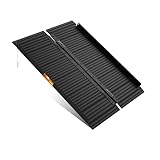 LEMNISCATE ブラック 車椅子 用 スロープ 長さ122cm 幅72cm 折畳み式スロープ 軽量アルミ製 ゴムパット付き 段差解消 滑り止め 車椅子、バイク、台車、玄関など多用途 収納便利（使用高さ：10-30cm）