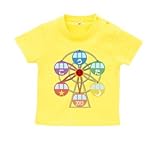 BabyChips 観覧車(名入れ半袖ベビーTシャツ) 80 イエロー