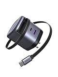 UGREEN 65W 巻き取り式充電器 伸縮Type-Cケーブル内蔵 USB-C USB-A 3ポート GaN急速充電器