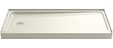 Sterling 72181110-96 Series 7128 Ensemble Shower Base with Left-Hand Drain, 60 x 32-Inch, Biscuit [並