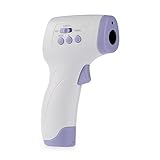 「ノーブランド品」ベビー体温計　赤外線　多機能　非接触　デジタル温度計　安全　衛生　パープル＆ホワイト