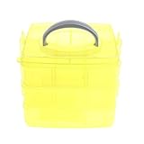 bettal 1pc 3-layersデスクトップストレージボックス透明プラスチックホルダーオーガナイザーキャビネット イエロー Bettal_1A4091-Y