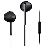 イヤホン有線 T5M 3.5mmイヤフォン マイク付き 低音 音質 リモコン付き 音量調整通話遮音テレワーク/在宅勤務/会議/通学/通勤/Switch/PS4/MP3/MP4/ZOOM/YouTube/ウォークマン/Android/PC/iPhone（Lightning-3.5mmヘッドフォンジャック必要）対応 黑