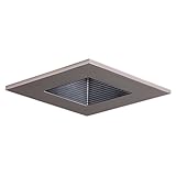 Halo Recessed 3012SNBB 3-Inch 15-Degree Trim Lensed Square Shower Light with Black Baffle, Satin Nic