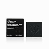 【SNOW FOX SKINCARE】ブラッククレイオールインワン シャンプーバー 80g 男女兼用 全身 ヴィーガン 洗顔 フリー処方 ボディ洗浄 石鹸 固形シャンプー メンズ オールインワン ボディーソープ オーガニック