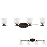 Vanityライト4バルブBath壁器具CurledベースホワイトガラスGlobes 60-VANITY-14