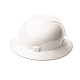 ERB Full Brim Hard Hat, White, 4 Pt. Americana Ratchet Suspension Lot 12, #19221 by ERB
