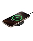 Belkin MagSafe充電器互換磁気ワイヤレス充電パッド15W - BoostCharge Qi2認定ワイヤレス充電器 Apple iPhone 16、15、14、シリーズ、AirPods用滑り止めベース付き - ブラック(PSUなし)