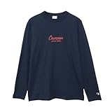 [チャンピオン] 長袖Tシャツ 長袖 丸首 綿100% COTTON USA バインダーネック グラフィックロゴプリント ロングスリーブTシャツ ベーシック C3-A413 メンズ ネイビー