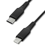 アイリスオーヤマ lightning ケーブル ブラック 急速充電対応 type C/lightning端子 9V 2A 18W 長さ1.5m ICCL-A15-B