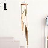 風鈴 金属 玄関 ウィンドチャイム 屋内 屋外 装飾 音色 18本パイプ 風水 風鈴 ヒーリング チャイム 回転風鈴 おしゃれ ウィンドベル ガーデン ホーム 飾り物 ホリデーギフト 誕生日 贈り物 クリスマス 新年 プレゼント(イエロー)