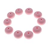 Baosity 歯固め　安全シリコン　ビーズ　歯固め石　おしゃぶり　可愛い　DIY用　アクセサリー　赤ちゃん　ネックレス　DIY　全5色 - ピンク