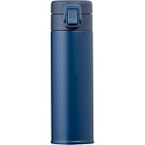 アトラス 水筒 490ml 保温 保冷 真空断熱 ステンレス 軽量 スリム ワンタッチマグボトル 広口 洗いやすい おしゃれ Basic Products ベーシックプロダクツ 白湯 ワンタッチオープン ネイビー AWR-490NV