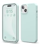 【elago】iPhone15用 シリコン スマホケース 耐衝撃 傷 指紋 防止 ミント