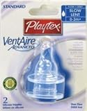 海外直送肘 Playtex Ventaire Standard Silicon Nipples Slow Flow, 2 Each