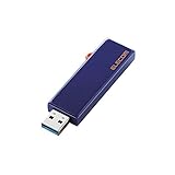 エレコム USBメモリ 64GB USB3.1(Gen1) スライド式 ブルー MF-KCU3A64GBU