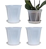 植木鉢 6号 プラスチック 鉢 透明 底皿付き 観葉植物 家庭菜園 プランター 4個 NYANDELMO ND-0013-R04-06
