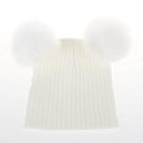 DreamYS 子供 帽子 ベビー ニットハット 手編み フリースウール厚さ かわいい 赤ちゃん帽子 やわらかい 肌さわりよく 無地 防寒保温 綿 キッズ 秋冬用 (ホワイト)