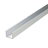 e-kanamono アルミチャンネル 1.0x12(内寸10)x10x3640mm(1820mm+1820mm) アルマイトシルバー