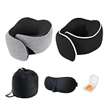 ネックピロー - ポータブルトラベルピロー|旅行用の耐久性のあるネックピロー|快適な低反発人間工学に基づいたネックピロー|ヘッドサポートピロ