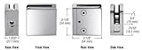 C.R. LAURENCE Z910PS CRL Polished Stainless Z-Series Square Type Flat Base Stainless Steel Clamp for