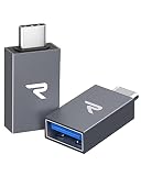 Rampow USB Type C to USB 変換アダプタ【二個セット/シルバー】OTG対応 MacBook, iPad Pro, Sony Xperia XZ/XZ2対応 USB C to USB 3.0 5Gbps高速データ転送