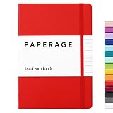 Paperage (ペイパーレイジ) 罫線入りジャーナルノート ハードカバー Mサイズ 5.7 x 8インチ 100g/㎡の厚手の用紙