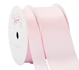 【Zofrud】ライトピンク ダブルフェイス サテンリボン 2巻セット - 合計18メートル (16mm幅、38mm幅 x 9M) - 手芸、ギフトラッピング、ウェディングに最適