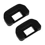 VEMART 2X 黒ゴムラッププラスチックアイカップアイピース、 60Da 6D 5DII用