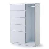 チェスト 収納チェスト 5段 タンス 箪笥 幅93cm 洋服タンス ハンガーラック 洋服収納 ホワイト