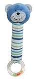 Stephan Baby Ultra Soft Plush Chewbie Squeaker Rattle, Bobbi the Bear, Blue [並行輸入品]