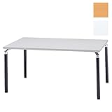 長方形 幅150×奥行90×高さ70cm ミーティングテーブル 会議テーブル 4本脚 ブラック脚 TM430-MZ メープル