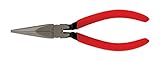 Xcelite 52NCGV Forged Alloy Steel Needle Long Nose Plier with Red Cushion Grip Handle, Serrated, 6' 
