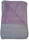 Baby Doll Bedding Sheepskin Mini Blanket, White/Pink by BabyDoll Bedding