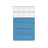 アルファタカバ ベビータンスシリーズ 75cm幅6段 シャスタ ブルー (クリア)