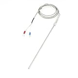 uxcell タイプ K熱電対　ガラス繊維製シルバートーン　フォークターミナル　2m長さ