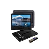 ポータブルDVDプレーヤー 12.5インチ 車アクセサリーバッグ付き 10.5インチ液晶 5時間連続再生 270度回転 TV/プロジェクター