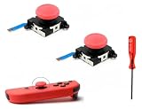 Switch スイッチ NS Joy-Con ジョイコン アナログ スティック コントローラー 左 右 修理 交換 パーツ 部品 Y字ドライバー付き 2個セット ホワイト (Red)