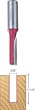 Freud 11-160 3/8-Inch Diameter by 1-1/4-Inch Single Flute Straight Router Bit with 1/2-Inch Shank by