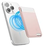 [elago] MagSafe カードケース 磁気防止 マグセーフ カード 収納 ポケット シリコン 製 薄型 カード入れ マグネット 内蔵 カードホルダー [ 各種 iPhone/スマホ/スマートフォン 対応 ] SILICONE CARD POCKET サンドピンク