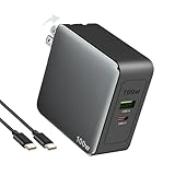 TOPWE 100W 充電器 Type-C USB-C pd 対応 小型 【PSE技術基準・100W出力・USB-Cポート＋USB-Aポート・折畳プラグ 】 タイプc 充電器 急速 パソコン ノートPC MacBook/iPhone/Android Galaxy S22/S10 Xperia AQUOS Arrows Pixel 各種対応 (グレー)