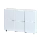 ホワイト/FREA フレア キャビネット 幅110 6扉 収納 扉付き 北欧 モダン シンプル 収納ラック ラック 多目的ラック おしゃれ ホワイト ブラウン 可動棚 本棚 書棚