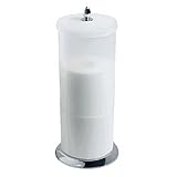 InterDesign Diva Free Standing Toilet Paper Holder forバスルーム – Frost andクローム