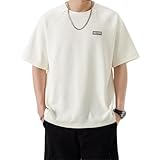 Tシャツ 夏服 メンズ 半袖 ビッグt 丸首 無地 ハイクオリティーTシャツ 柔らかい 速乾性 トップス 人気 柔らかい肌触り かっこいい オシャレ Apricot M