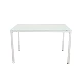 ホワイト／テーブル ダイニングテーブル ダイニング ガラス ガラステーブル 幅120cm 4人掛 4人用 スチールシンプル モダン ホワイト ブラック コンパクト